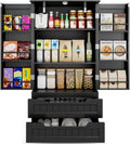 Gizoon Kitchen Pantry Cabinet with Drawers Freestanding Bathroom Storage Cabinet with Doors and Shelves, 47 Inch Small Pantry Cabinet