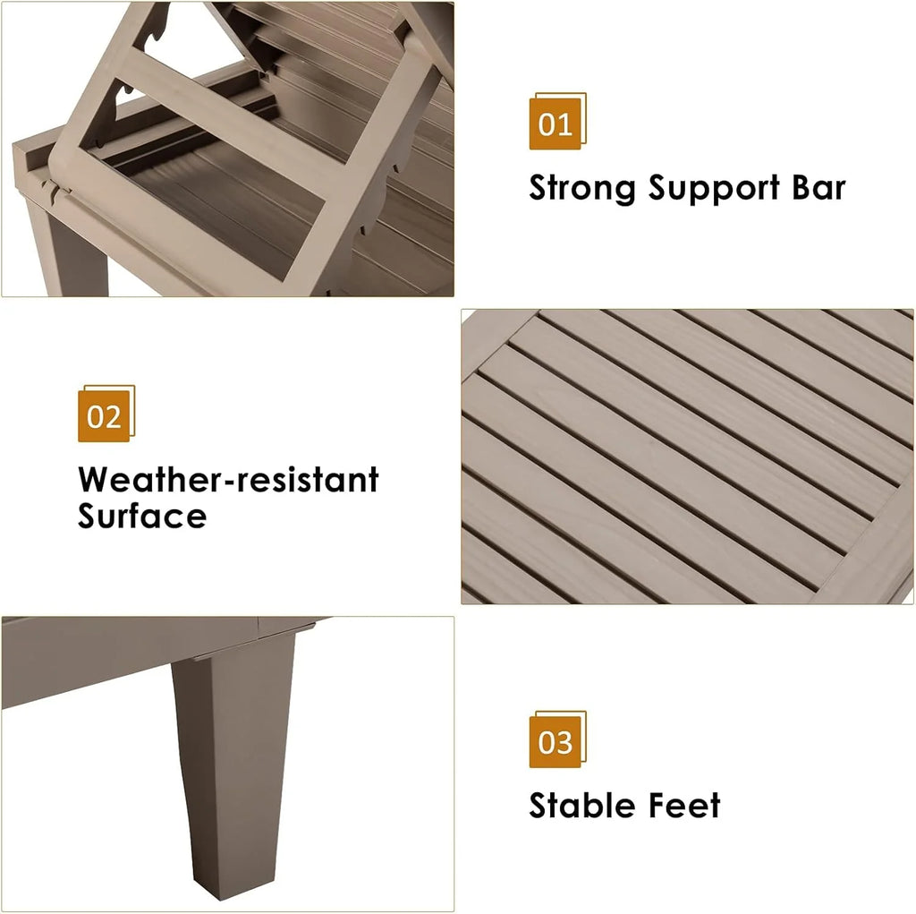 Outdoor Chaise Lounge Chair, Lightweight Patio Lounge Recliner Chair with Adjustable Backrest, 5 Reclining Positions Chaise Lounger for Patio, Beach, Balcony, Poolside, Backyard (1, Black)