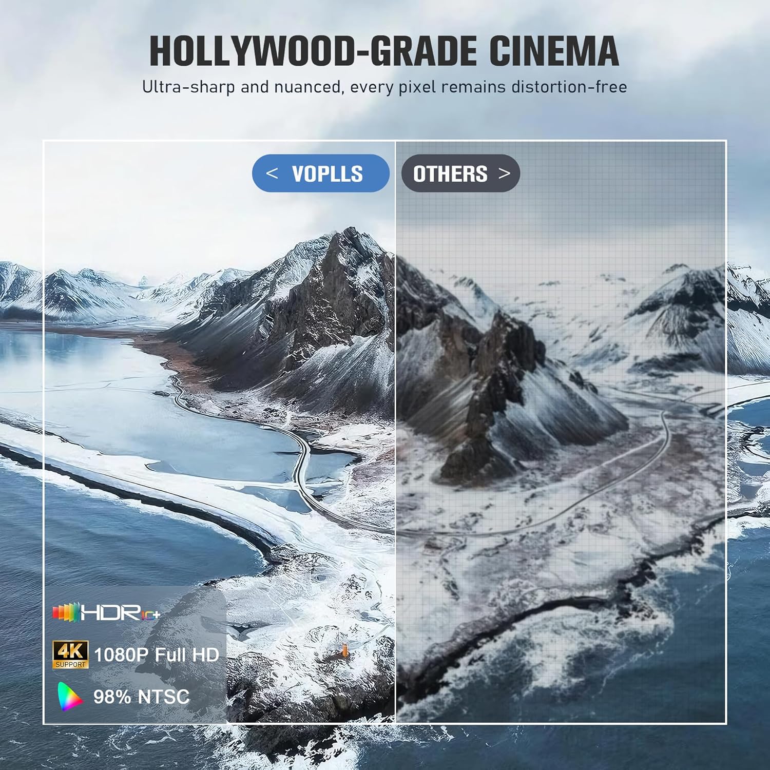 ��Officially-Licensed APP & 1800 ANSI��Smart Mini Projector with WiFi and Bluetooth 4K Support