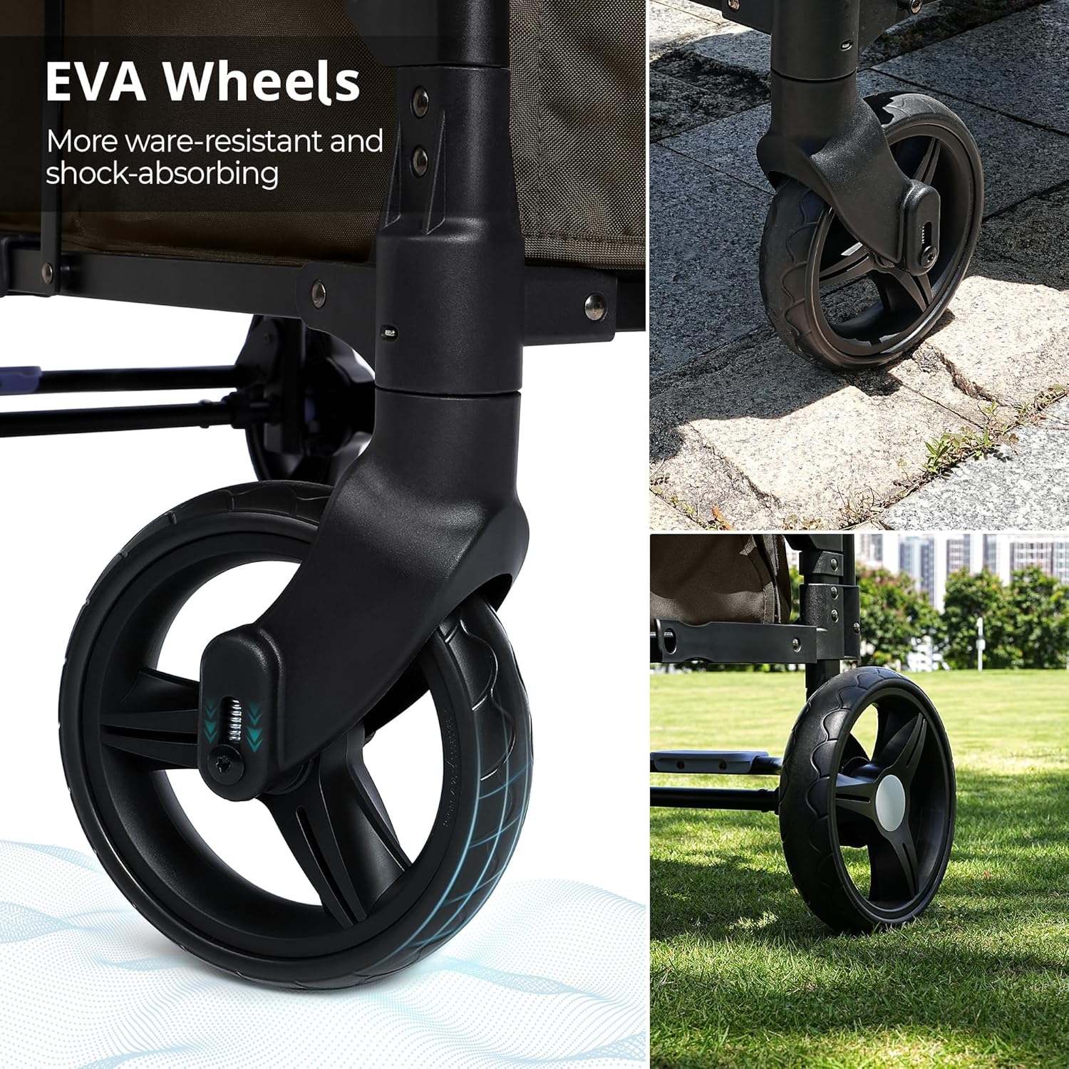 Stroller Wagon for Kids, Wagon Stroller Toddlers 2 Seaters, All-Terrain Baby Wagon Outdoor with Canopy, Parent Organizer, Adjustable Handle & Pull Bar for Infants and Toddlers, Gray