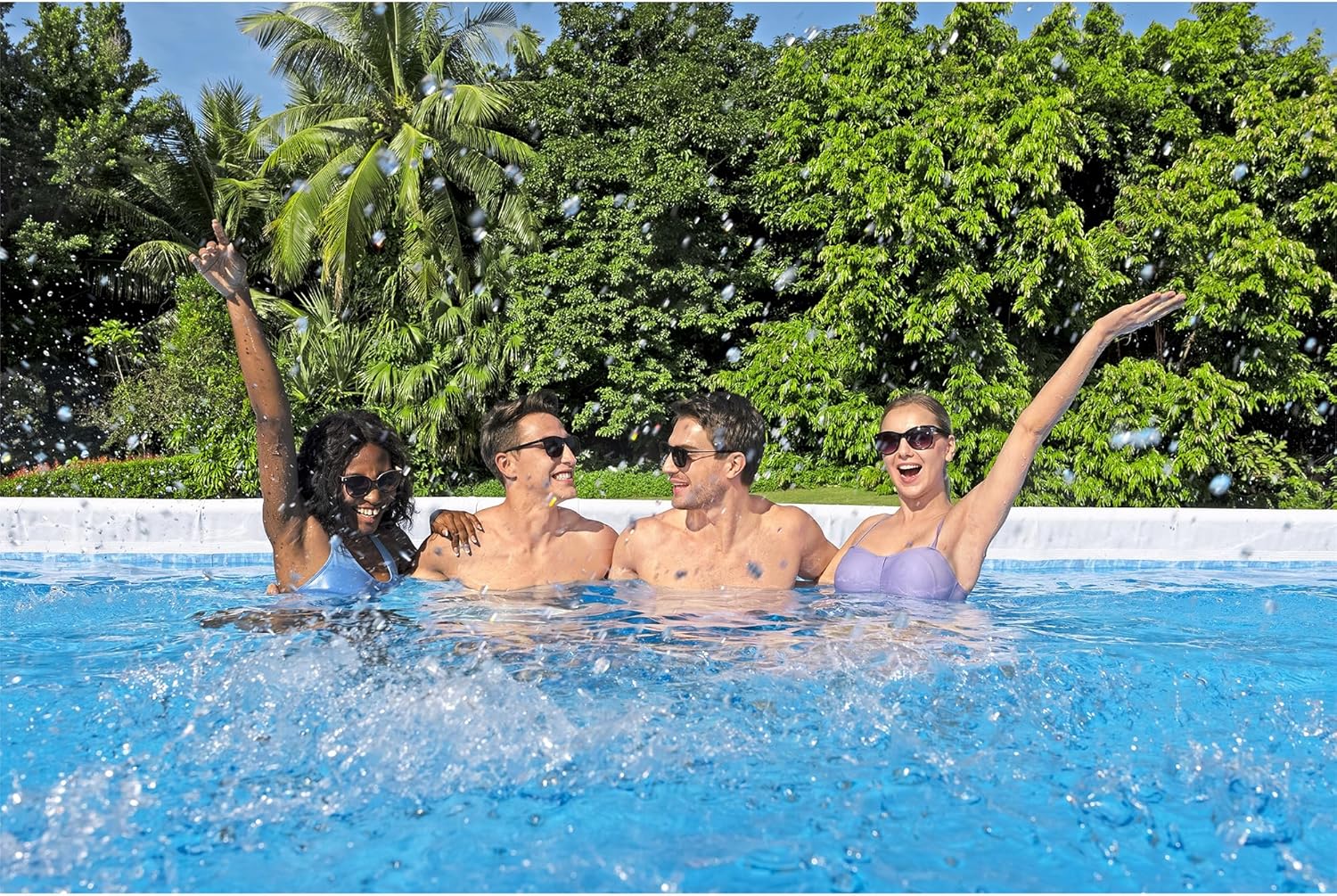 Power Steel 14' x 8'2 x 39.5 Oval Above Ground Pool Set Includes 530gal Filter Pump Ladder
