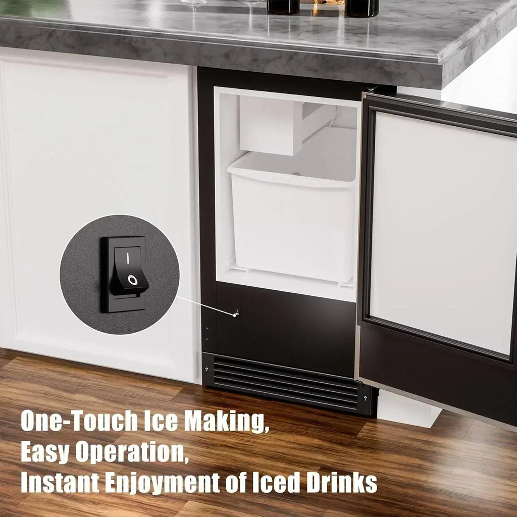 COTLIN 15 W Drainless Under Counter Ice Maker 22 LBS Storage Bin Free Standing