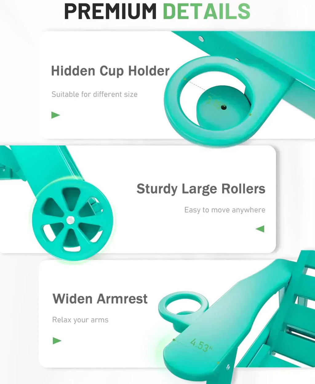 Lounge Chair Outdoor Chaise Lounge HDPE 6-Position Outdoor Chaise Lounge Patio Lounge Chair