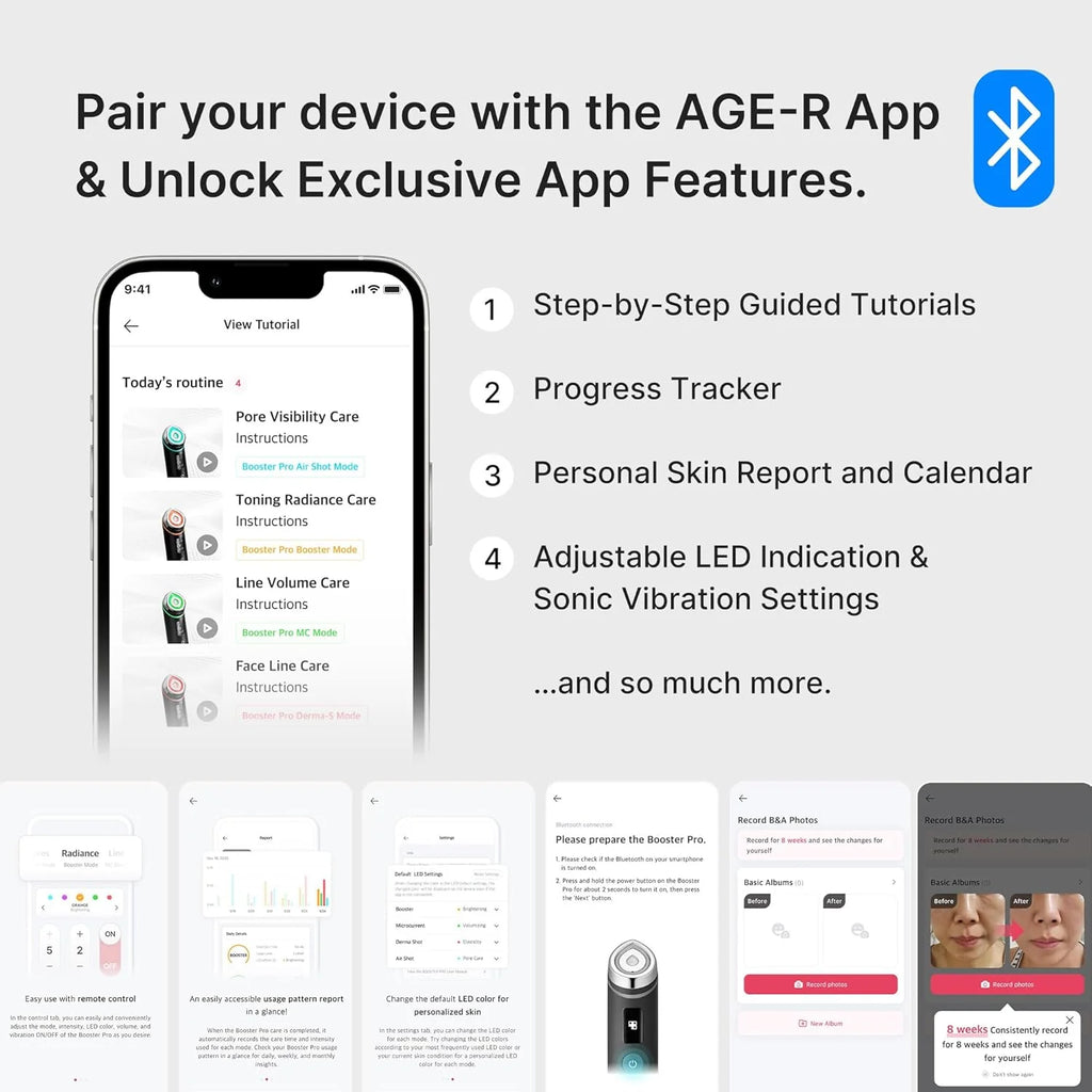 medicube Booster Pro | 6-in-1 Real Glass Glow Beauty Massager | for Clear, Radiant