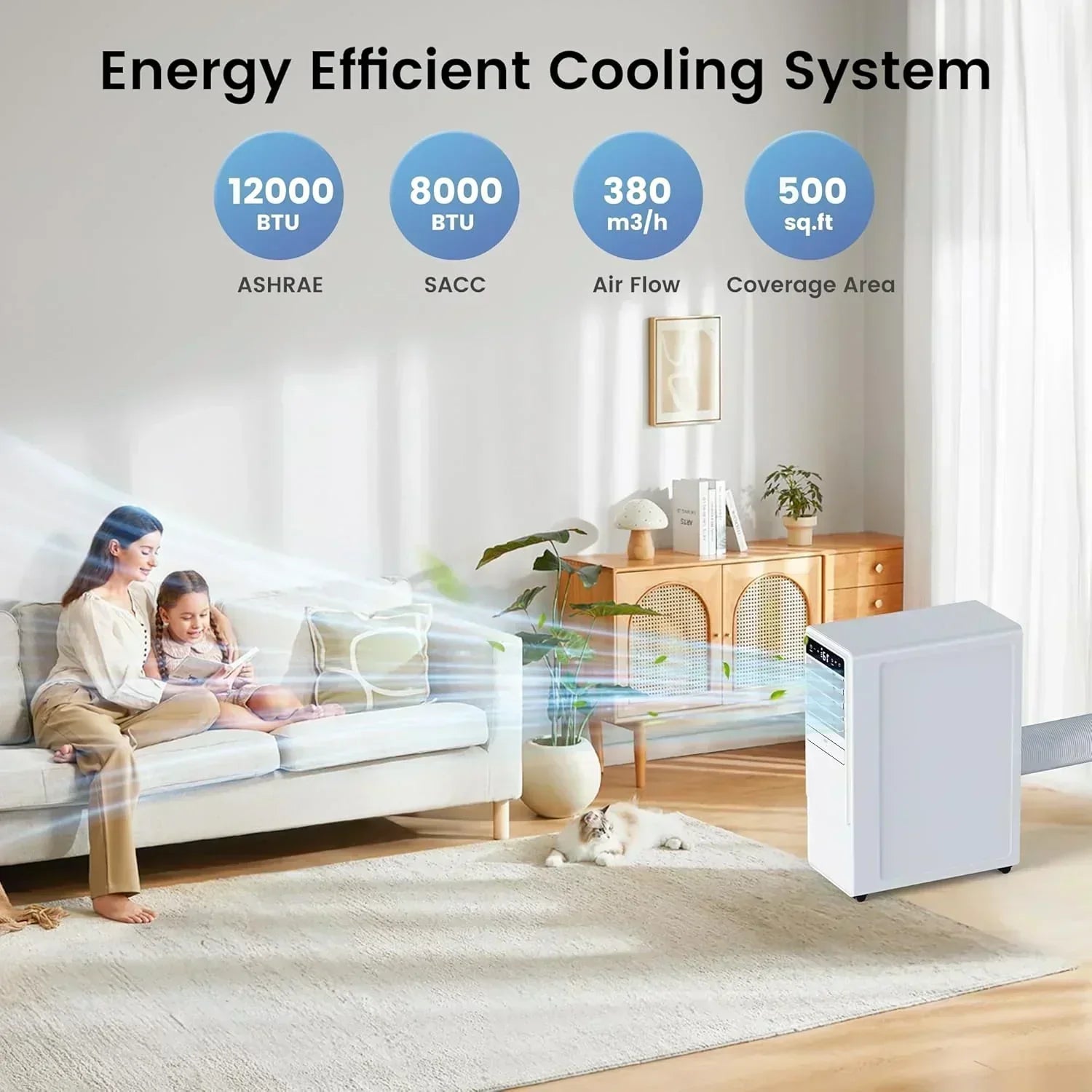 12000 BTU Portable Air Conditioners for Room up to 500 sq.ft Free Standing Quiet Portable AC Unit