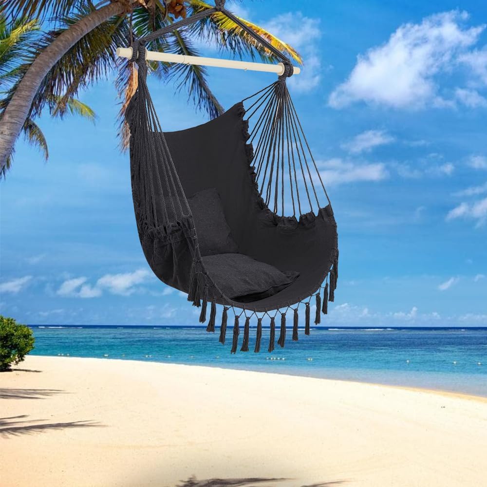 ONCLOUD Hammock Chair Hanging Rope Swing Load Capacity Macrame Hammock Swing Seat