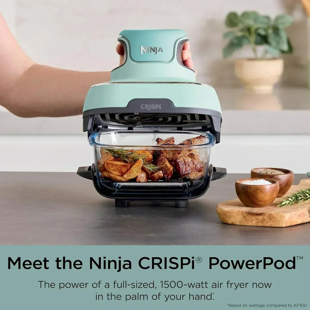 Ninja Crispi 4 in 1 Portable Glass Air Fryer Cooking System 4QT 6 Cup TempWare Glass Containers