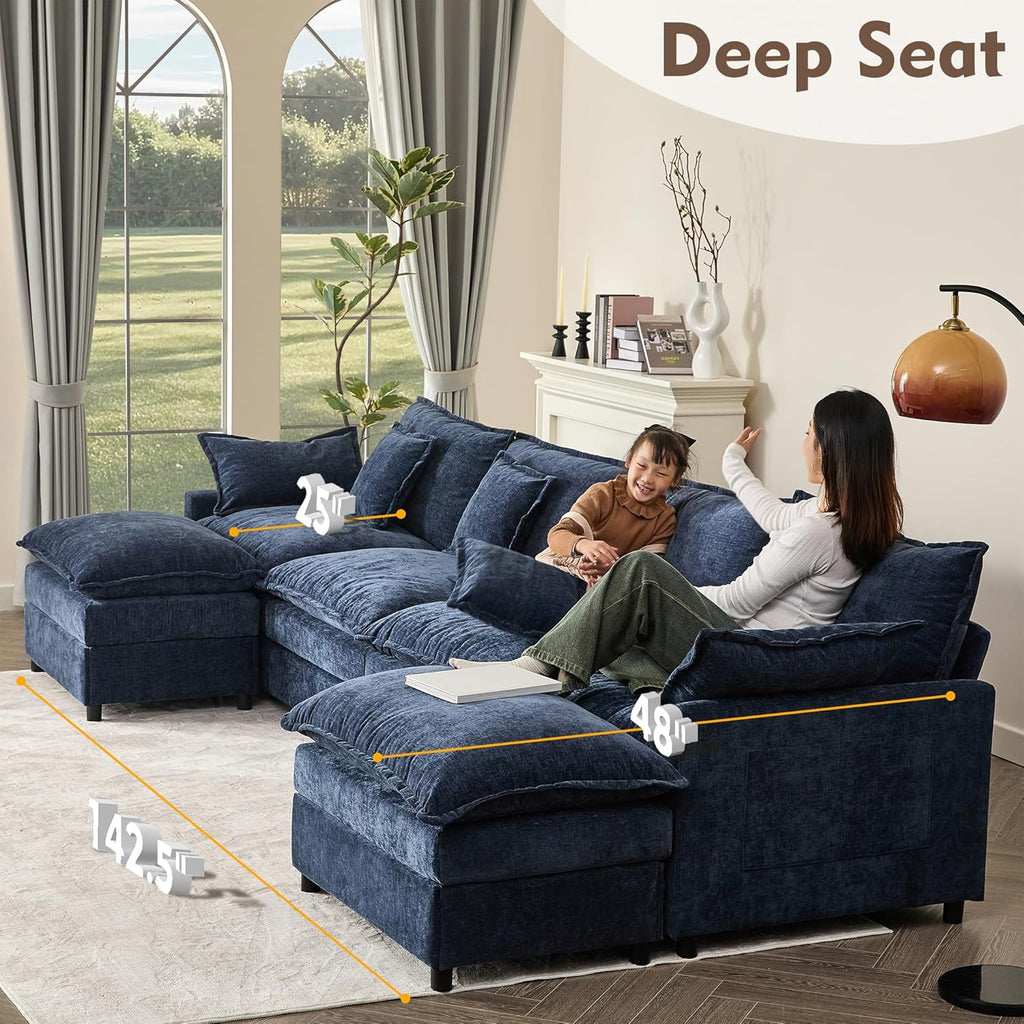 108 U-shaped sofa modular sofa three-seater comfortable cloud sofa