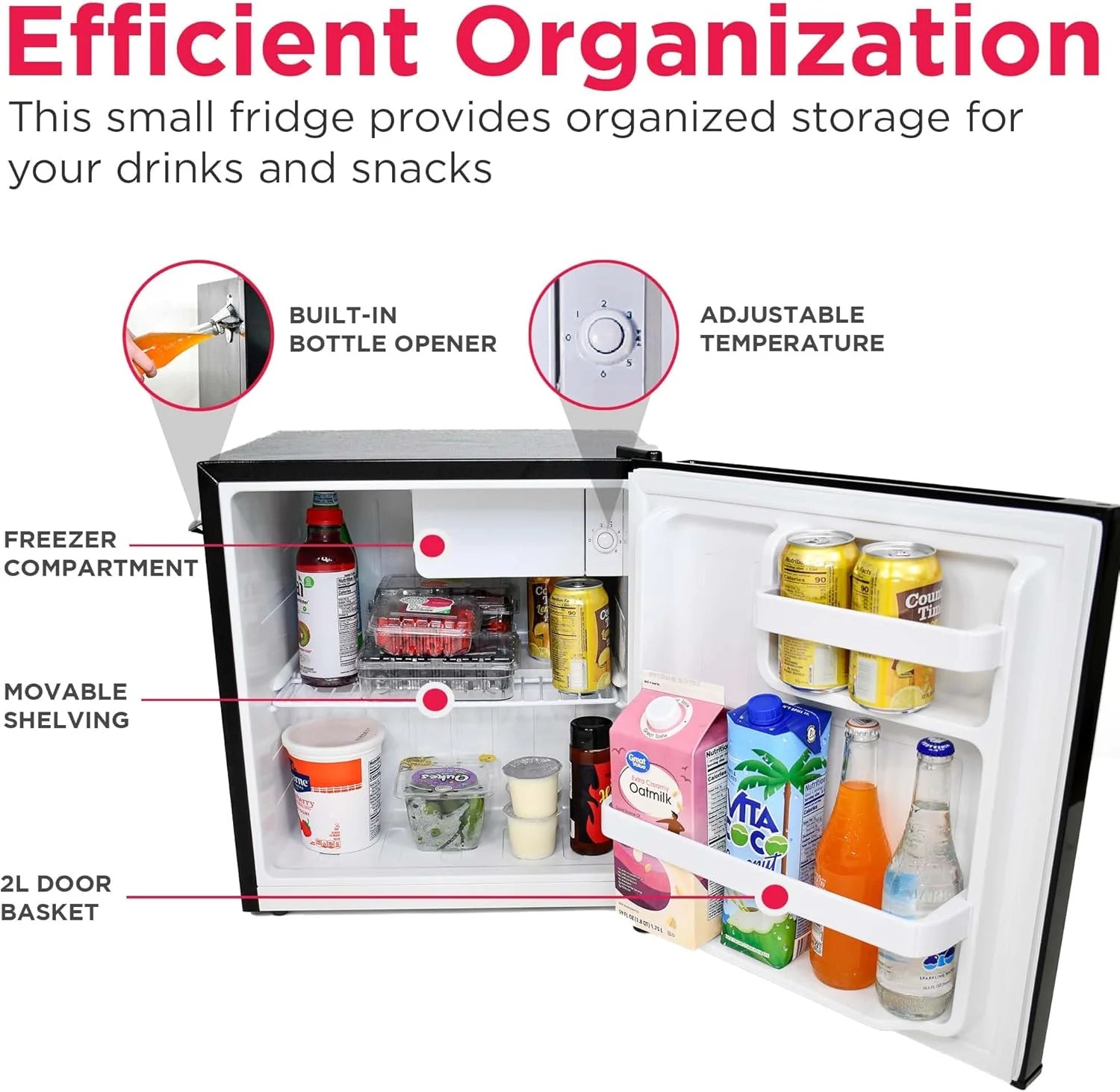 Frigidaire EFR176 Retro Compact Fridge with Chiller Mini Refrigerator with Built-in Bottle Opener for Office, Bedroom, Dorm Room or Cabin, 1.6 cu ft 16 D x 18 W x 18.5 H, Moonlight