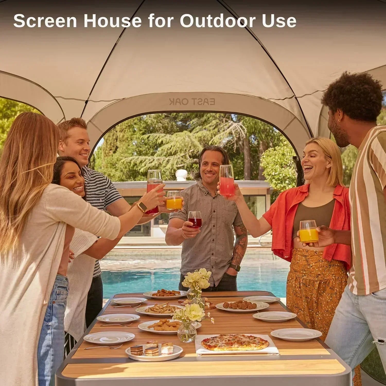 EAST OAK Screen House Tent Pop-Up Portable Screen Room Canopy Instant Screen Tent 10 x 10 FT