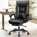 Office Chair Large High-Foot Computer Desk Chair, Breathable Leather Chair Lumbar Support Rotating Computer Chair