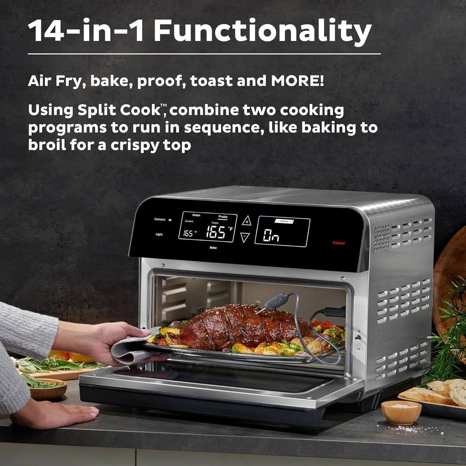 Instant Pot Omni Plus 19QT/18L Toaster Oven Air Fryer, 10-in-1 Functions, Fits 12 Pizza, Crisp, Broil, Bake, Roast, Toast, Warm, Convection, 100+ In-App Recipes, from the Makers of Instant Pot, Black